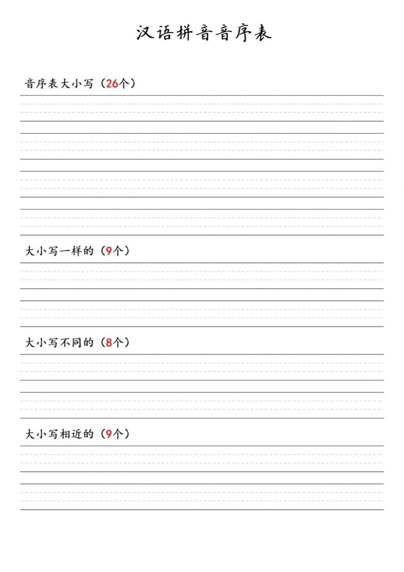 一年级下语文汉语拼音音序表-悟思笔记，一个低调的学习营。