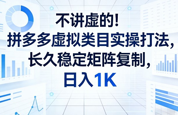 不讲虚的！拼多多虚拟类目实操打法，长久稳定矩阵复制，日入1K【揭秘】-悟思笔记，一个低调的学习营。