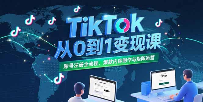 TikTok从0到1变现课，账号注册全流程，爆款内容制作与矩阵运营-悟思笔记，一个低调的学习营。