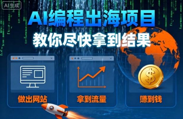 AI编程出海项目，教你尽快拿到结果-做出网站、拿到流量、賺到钱-悟思笔记，一个低调的学习营。