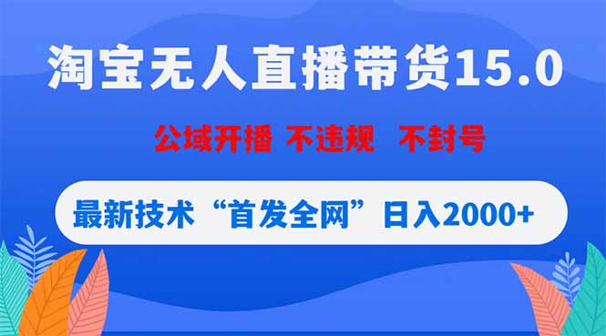淘宝无人直播带货15.0，不封号，不违规，公域玩法，首发全网日入2000+-悟思笔记，一个低调的学习营。