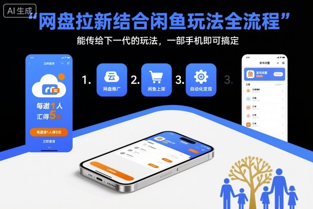 网盘拉新结合闲鱼玩法全流程，能传给下一代的玩法，一部手机即可搞定(附入口渠道以及实操教程)-悟思笔记，一个低调的学习营。