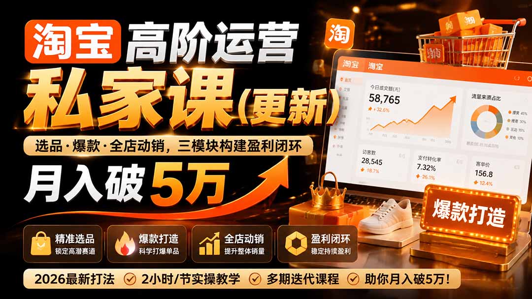 淘宝高阶运营私家课(更新26年-悟思笔记，一个低调的学习营。
