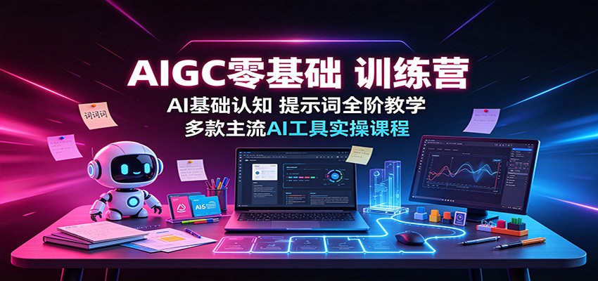 AIGC零基础训练营：AI基础认知，提示词全阶教学，多款主流AI工具实操课程-悟思笔记，一个低调的学习营。