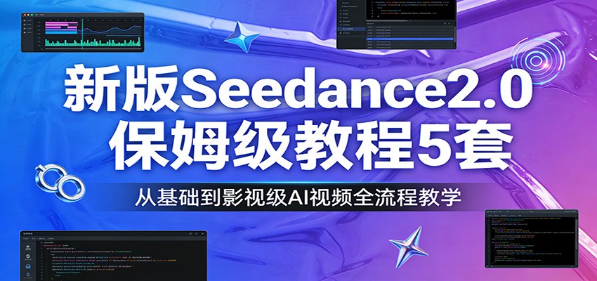 新版Seedance2.0保姆级教程5套：从基础到影视级AI视频全流程教学-悟思笔记，一个低调的学习营。