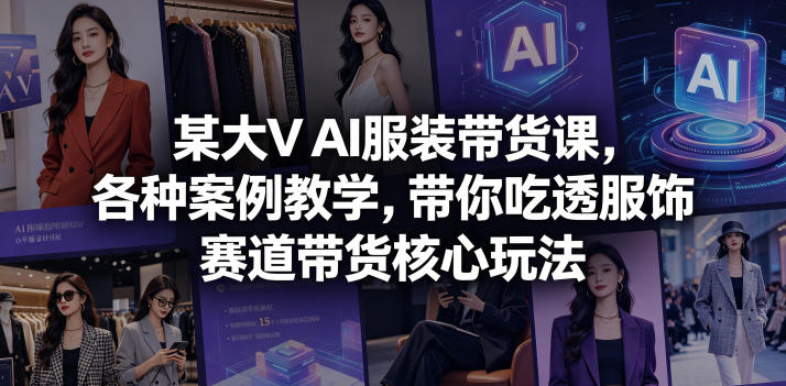 某大V AI服装带货课，各种案例教学，带你吃透服饰赛道带货核心玩法-悟思笔记，一个低调的学习营。