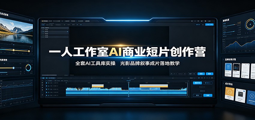 一人工作室AI商业短片创作营：全套AI工具库实操，光影品牌叙事成片落地教学-悟思笔记，一个低调的学习营。