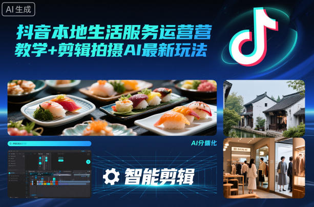 抖音本地生活服务运营教学+剪辑拍摄AI最新玩法-悟思笔记，一个低调的学习营。