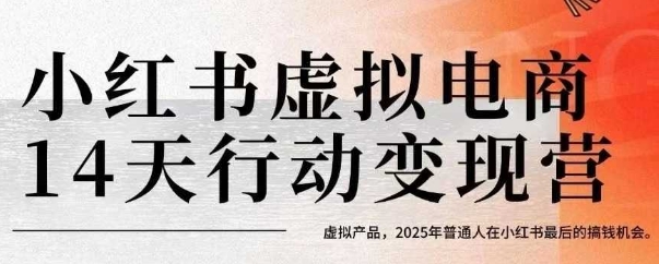 小红书虚拟电商14天变现训练营，虚拟产品，2025年普通人在小红书最后的搞钱机会-悟思笔记，一个低调的学习营。