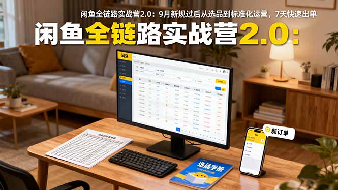 闲鱼全链路实战营2.0：9月新规过后从选品到标准化运营，7天快速出单-悟思笔记，一个低调的学习营。