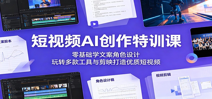 短视频AI创作特训课：零基础学文案角色设计，玩转多款工具与剪映打造优质短视频-悟思笔记，一个低调的学习营。