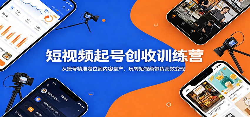 短视频起号创收训练营：从账号精准定位到内容量产，玩转短视频带货高效变现-悟思笔记，一个低调的学习营。