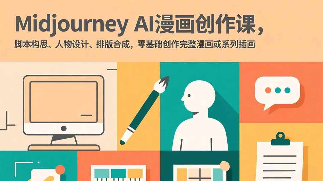 Midjourney AI漫画创作课，脚本构思、人物设计、排版合成，零基础创作完整漫画或系列插画-悟思笔记，一个低调的学习营。