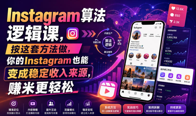 Instagram算法逻辑课，按这套方法做，你的Instagram也能变成稳定收入来源，賺米更轻松【原创双语字幕】-悟思笔记，一个低调的学习营。
