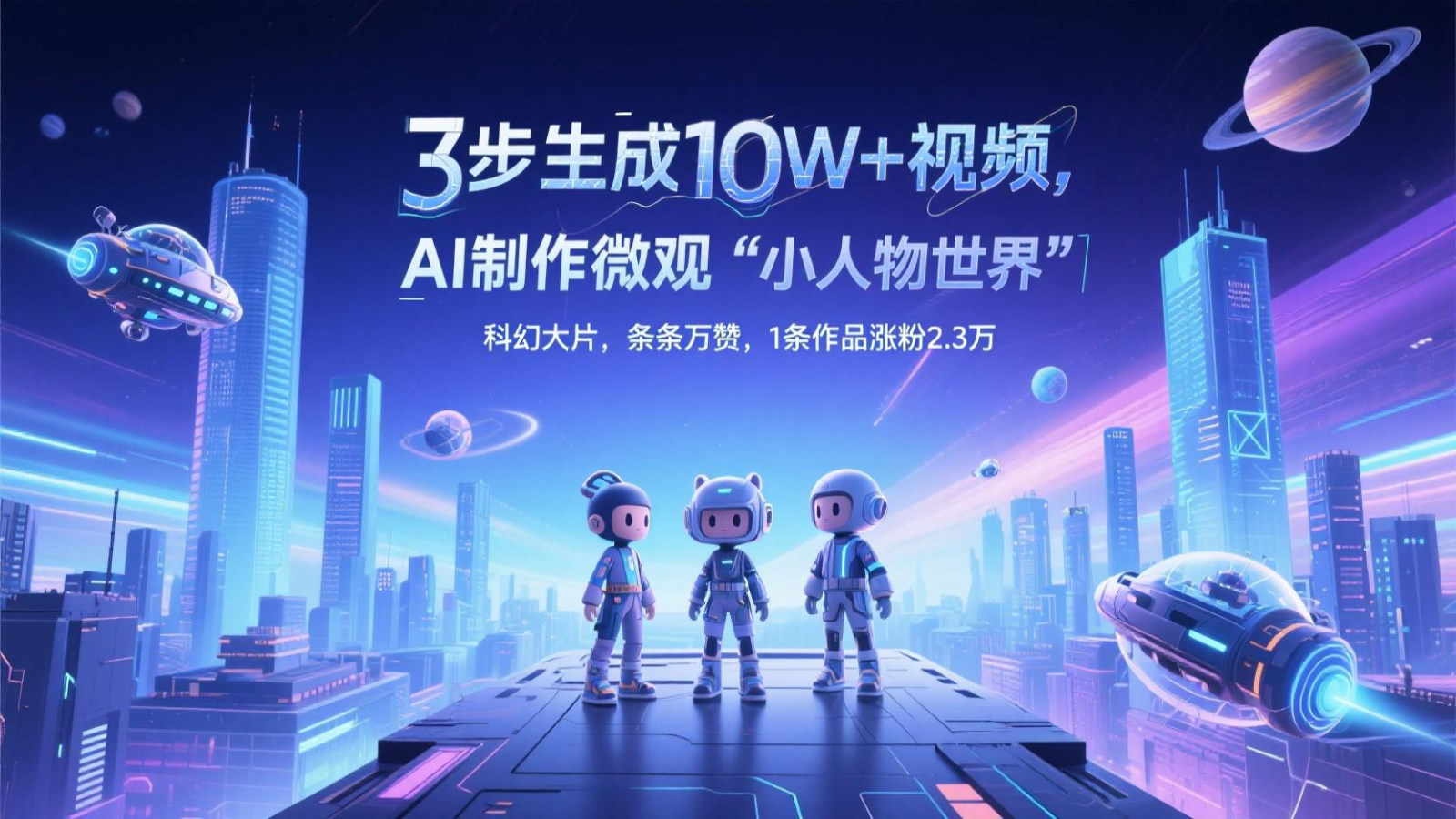 三步生成10W+视频，AI制作微观“小人物世界”科幻大片，条条万赞，1条作品涨粉2.3万-悟思笔记，一个低调的学习营。