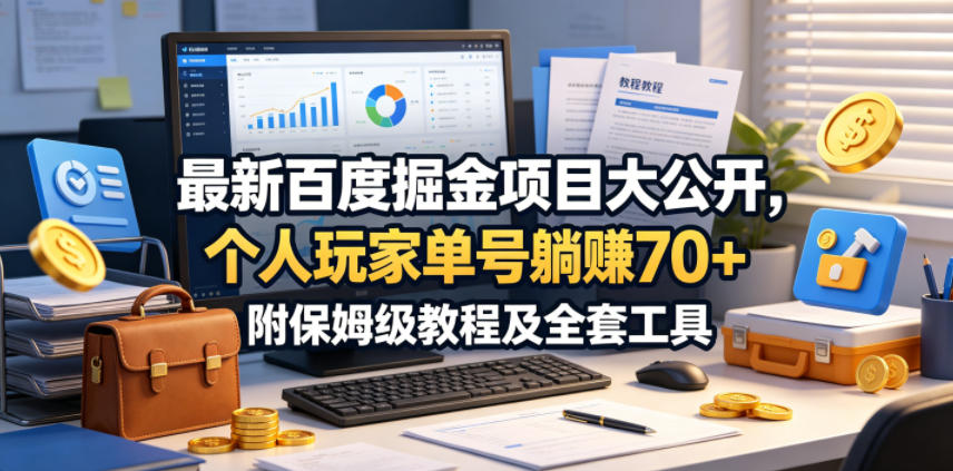 最新百度掘金项目大公开，个人玩家单号躺賺70+，附保姆级教程及全套工具【揭秘】-悟思笔记，一个低调的学习营。