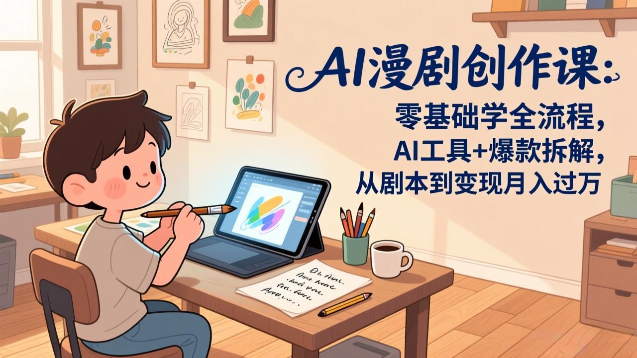 AI漫剧创作课：零基础学全流程，AI工具+爆款拆解，从剧本到变现月入过万-悟思笔记，一个低调的学习营。