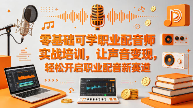 零基础可学职业配音师实战培训，让声音变现，轻松开启职业配音新赛道-悟思笔记，一个低调的学习营。