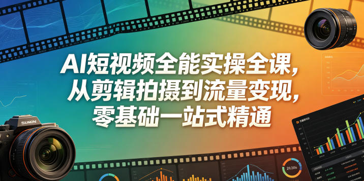 AI短视频全能实操全课，从剪辑拍摄到流量变现，零基础一站式精通-悟思笔记，一个低调的学习营。