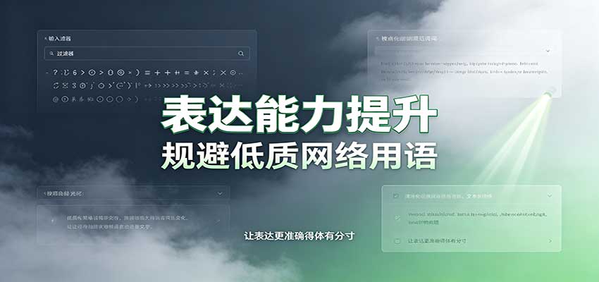 表达能力提升：语言塑造思想逻辑，规避低质网络用语，强化心智感知-悟思笔记，一个低调的学习营。