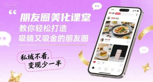 朋友圈美化课堂，教你轻松打造，吸睛又吸金的朋友圈，私域不看，变现少一半-悟思笔记，一个低调的学习营。