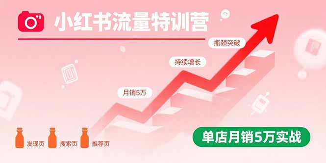 小红书流量特训营：突破流量瓶颈，实现店铺持续增长，单店月销5万实战-悟思笔记，一个低调的学习营。