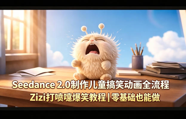 Seedance 2.0制作儿童搞笑动画全流程Zizi打喷嚏爆笑教程｜零基础也能做-悟思笔记，一个低调的学习营。