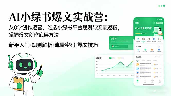 AI 小绿书爆文实战营：从0学创作运营，吃透小绿书平台规则与流量逻辑，掌握爆文创作底层方法-悟思笔记，一个低调的学习营。