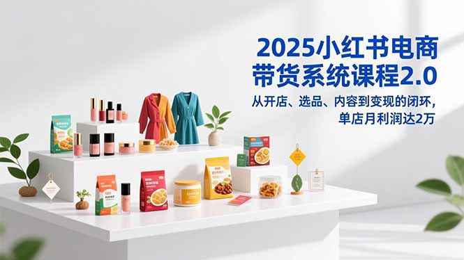 2025小红书电商带货系统课程2.0，从开店、选品、内容到变现的闭环，单店月利润达2万-悟思笔记，一个低调的学习营。