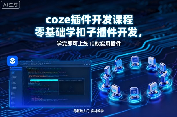 coze插件开发课程，零基础学扣子插件开发，学完即可上线10款实用插件-悟思笔记，一个低调的学习营。