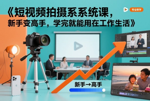 短视频拍摄系统课，新手变高手，学完就能用在工作生活-悟思笔记，一个低调的学习营。