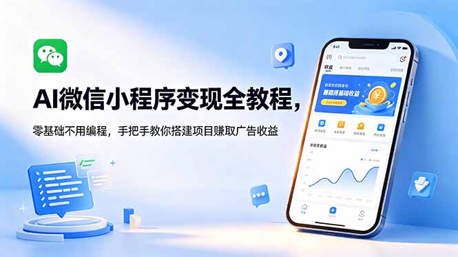 AI微信小程序变现全教程，零基础不用编程，手把手教你搭建项目赚取广告收益-悟思笔记，一个低调的学习营。