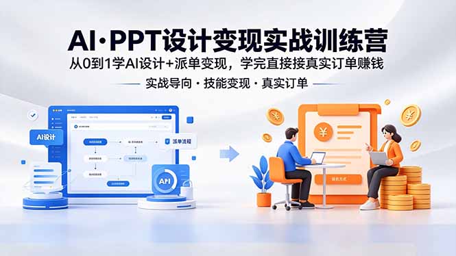 AI·PPT设计变现实战训练营，从0到1学AI设计+派单变现，学完直接接真实订单赚钱-悟思笔记，一个低调的学习营。