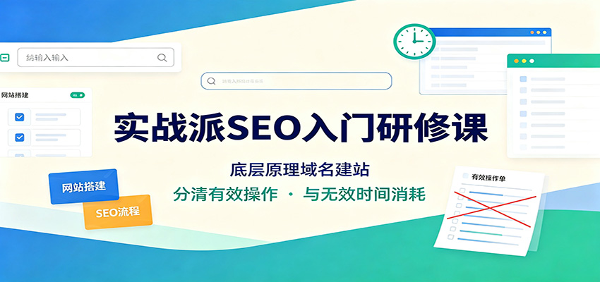 实战派SEO入门研修课：底层原理域名建站，分清有效操作与无效时间消耗-悟思笔记，一个低调的学习营。
