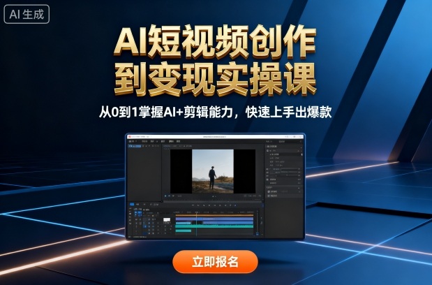 AI短视频创作到变现实操课，从0到1掌握AI+剪辑能力，快速上手出爆款(更新10月)-悟思笔记，一个低调的学习营。
