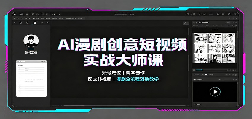 AI漫剧创意短视频实战大师课：账号定位脚本创作，图文转视频，漫剧全流程落地教学-悟思笔记，一个低调的学习营。