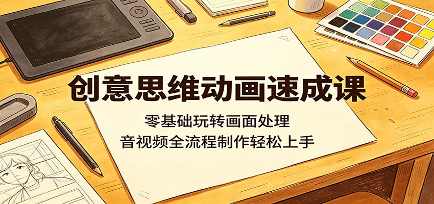 创意思维动画速成课：零基础玩转画面处理，音视频全流程制作轻松上手-悟思笔记，一个低调的学习营。