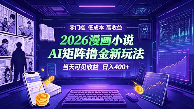 爆款小说漫画大阅读    ai矩阵操作    当天可见收益  日入400+    零门槛    高收益-悟思笔记，一个低调的学习营。