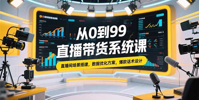 从0到99直播带货系统课，直播间场景搭建，数据优化方案，爆款话术设计-悟思笔记，一个低调的学习营。