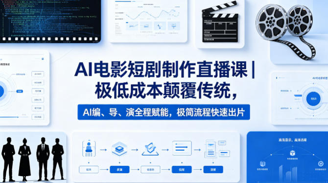 AI电影短剧制作直播课｜极低成本颠覆传统，AI编、导、演全程赋能，极简流程快速出片-悟思笔记，一个低调的学习营。