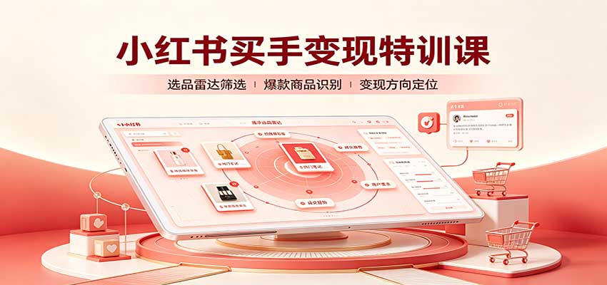 小红书买手变现特训课：账号定位养号起号，选品挂车，笔记标题封面全套教学-悟思笔记，一个低调的学习营。