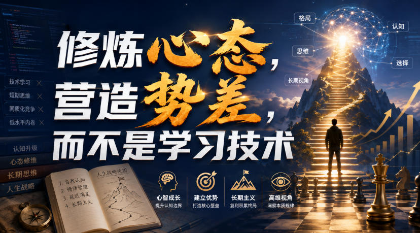 付费文章：修炼心态，营造势差，而不是学习技术-悟思笔记，一个低调的学习营。