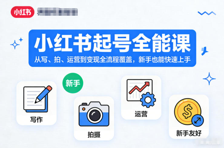小红书起号全能课，从写、拍、运营到变现全流程覆盖，新手也能快速上手-悟思笔记，一个低调的学习营。