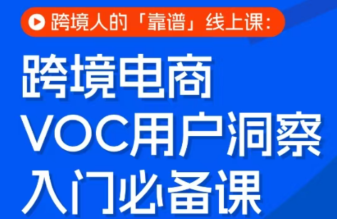 跨境电商VOC用户洞察入门必备课-悟思笔记，一个低调的学习营。