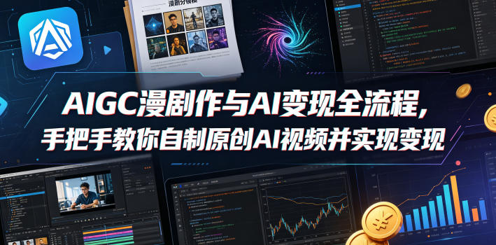 AIGC漫剧创作与AI变现全流程，手把手教你自制原创AI视频并实现变现-悟思笔记，一个低调的学习营。