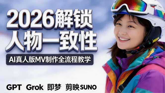 2026独创解锁人物一致性：AI真人版MV制作，不讲空话，不拼概念，全流程实操-悟思笔记，一个低调的学习营。