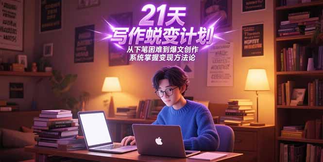 21天写作蜕变计划，从下笔困难到爆文创作，系统掌握变现方法论-悟思笔记，一个低调的学习营。
