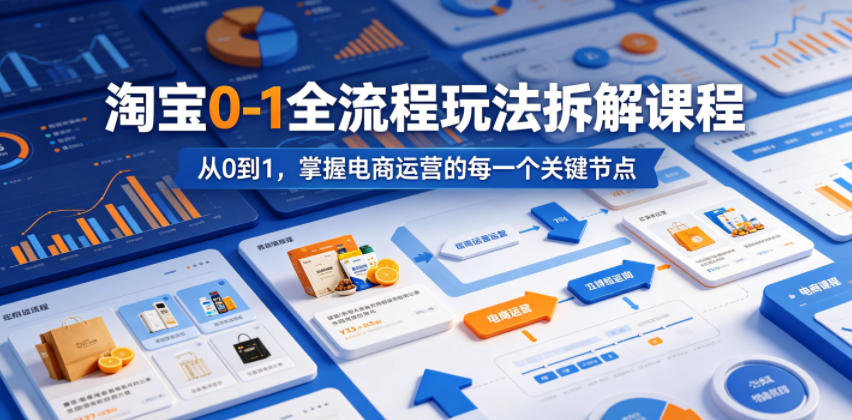 淘宝0-1全流程玩法拆解课程，从0到1，掌握电商运营的每一个关键节点-悟思笔记，一个低调的学习营。