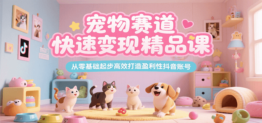 宠物赛道快速变现精品课，从零基础起步高效打造盈利性抖音账号-悟思笔记，一个低调的学习营。