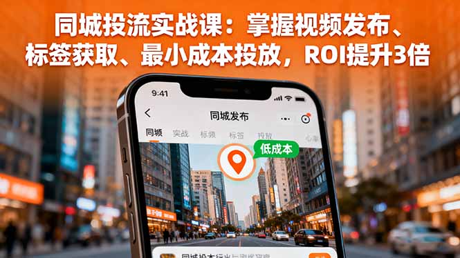 同城投流实战课：掌握视频发布、标签获取、最小成本投放，ROI提升3倍-悟思笔记，一个低调的学习营。